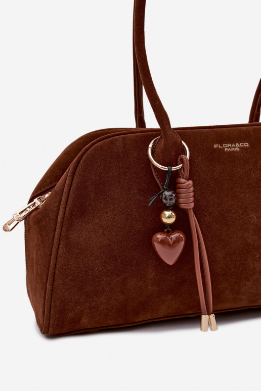 in ecopelle scamosciataoAa PalmareBrelokiem colore marrone Noelia