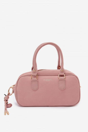 Borsa da viaggio rosa in ecopelle scamosciata Annelle