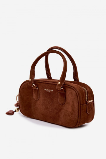Borsa da viaggio color marrone in ecopelle scamosciata Annelle 2