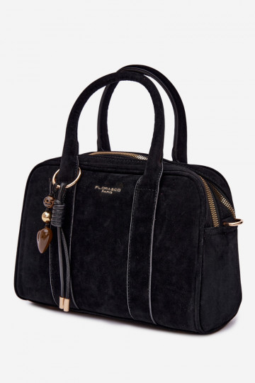 Borsa tipo bagaglio in similpelle con portachiavi di colore nero Sorielle 2