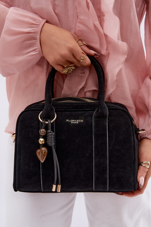 Palmare Typu Tronco in ecopelle scamosciataoAaBrelokiem nero Sorielle