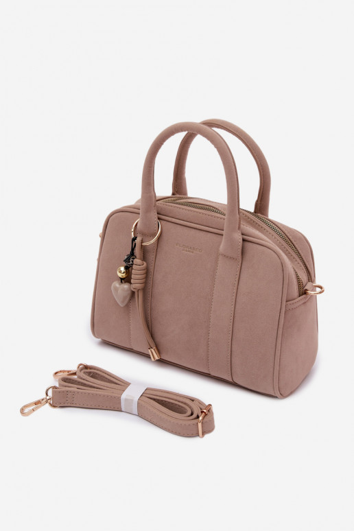 Palmare Typu Tronco in ecopelle scamosciataoAaBrelokiem colore avorio Sorielle