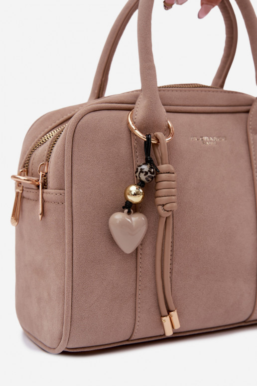 Palmare Typu Tronco in ecopelle scamosciataoAaBrelokiem colore avorio Sorielle