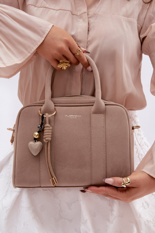 Palmare Typu Tronco in ecopelle scamosciataoAaBrelokiem colore avorio Sorielle