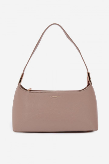 Borsa in pelle sintetica di colore sabbia Tielle