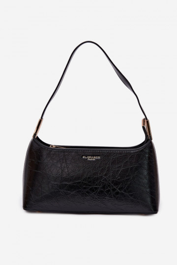 Borsa in pelle sintetica di colore nero Tielle