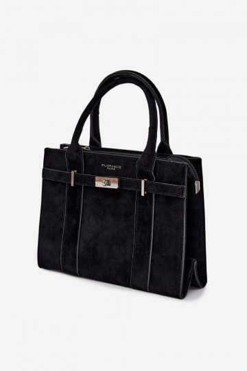 Borsa tipo bagaglio in finta scamosciata color nero Noressa 2