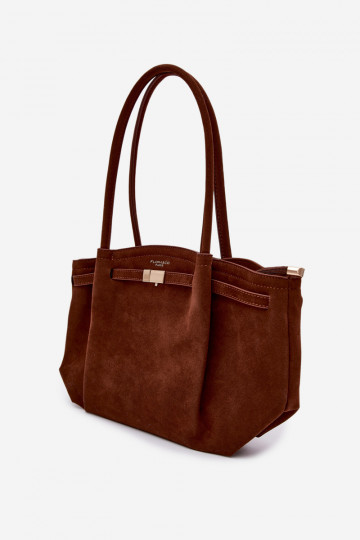 Borsa shopper in similpelle color marrone Elleea 2