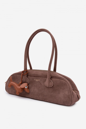 Borsa baguette con chiusura in similpelle color sabbia scuro Annette 2