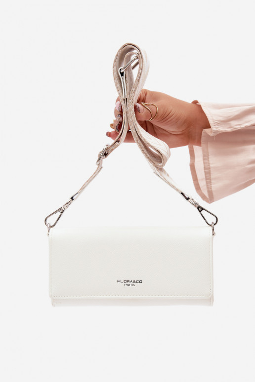 Portafoglio Palmare due in uno con cinghie colore avorio Suzette