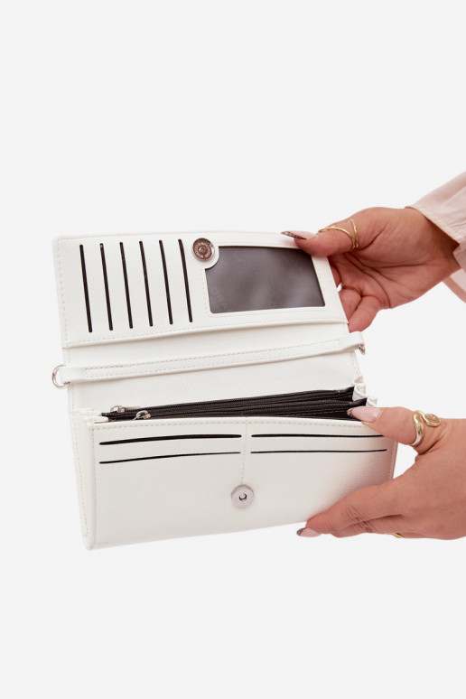 Portafoglio Palmare due in uno con cinghie colore avorio Suzette