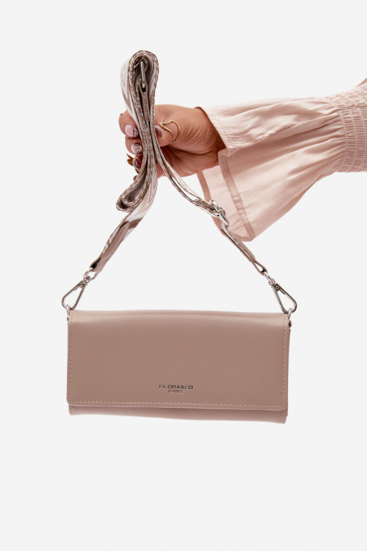 Portafoglio Palmare due in uno con cinghie colore avorio Suzette