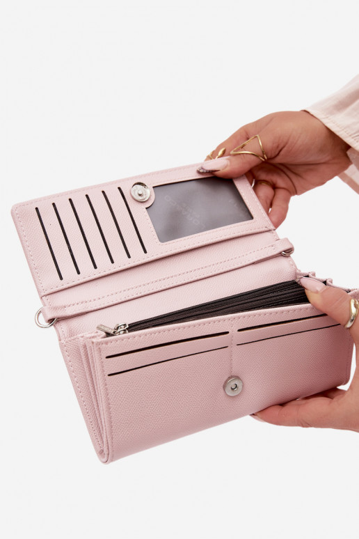 Portafoglio Palmare due in uno con cinghie rosa Suzette