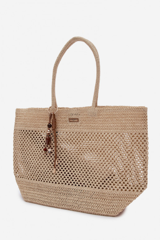 Intrecciato Borsetta/borsa Acquirente GrandeBrelokiem Brillantementebeige Lucette