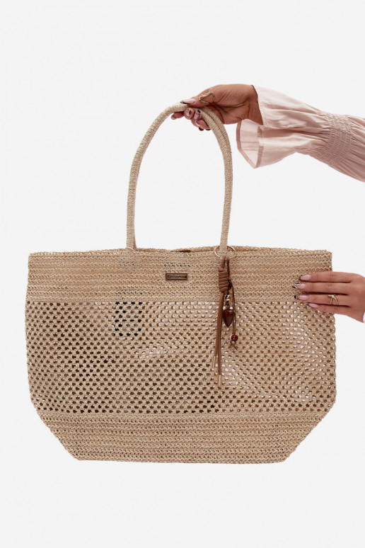 Intrecciato Borsetta/borsa Acquirente GrandeBrelokiem Brillantementebeige Lucette