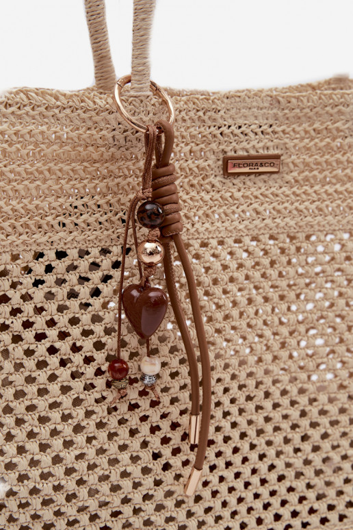 Intrecciato Borsetta/borsa Acquirente GrandeBrelokiem Brillantementebeige Lucette