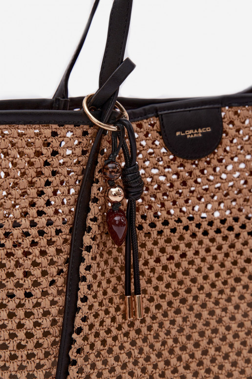 Intrecciato Palmare Typu AcquirenteBrelokiem Grande marrone-nero Mella