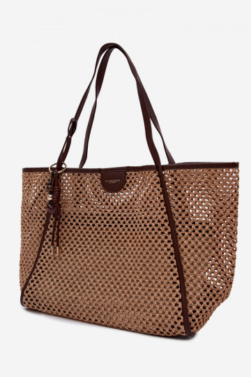 Borsa a mano tipo acquirente grande marrone Mella 2