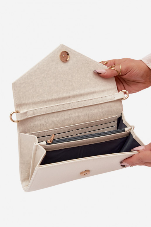 Palmare tipo di bBocca Portafoglio due in uno con strisce decorative Brillantementebeige Pauline