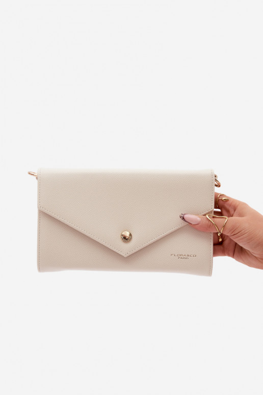 Palmare tipo di bBocca Portafoglio due in uno con strisce decorative Brillantementebeige Pauline