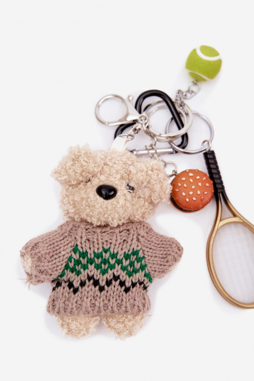 Breloczek ZaAieszka Do Torebki Kluczy IN SAeterku RakietaPiłką Hamburger colore dorato