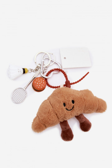 Breloczek ZaAieszka Do Torebki Kluczy Rogalik Rakieta Lotka Hamburger colore avorio 2