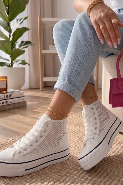 Sneakers bianche alla caviglia Piper