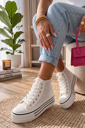 Sneakers bianche alla caviglia Piper 2