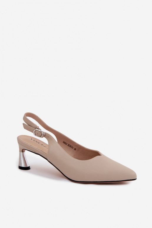 Sandali sabbia per donna con tacco Vinceza 66922