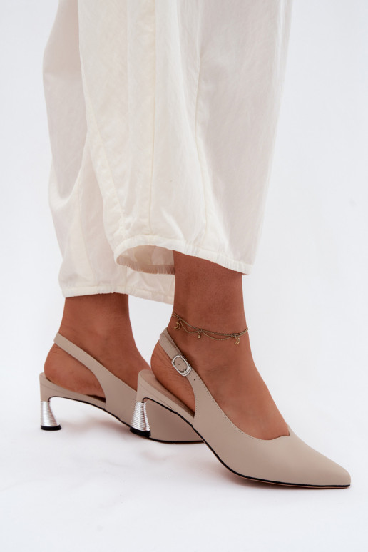 Sandali sabbia per donna con tacco Vinceza 66922