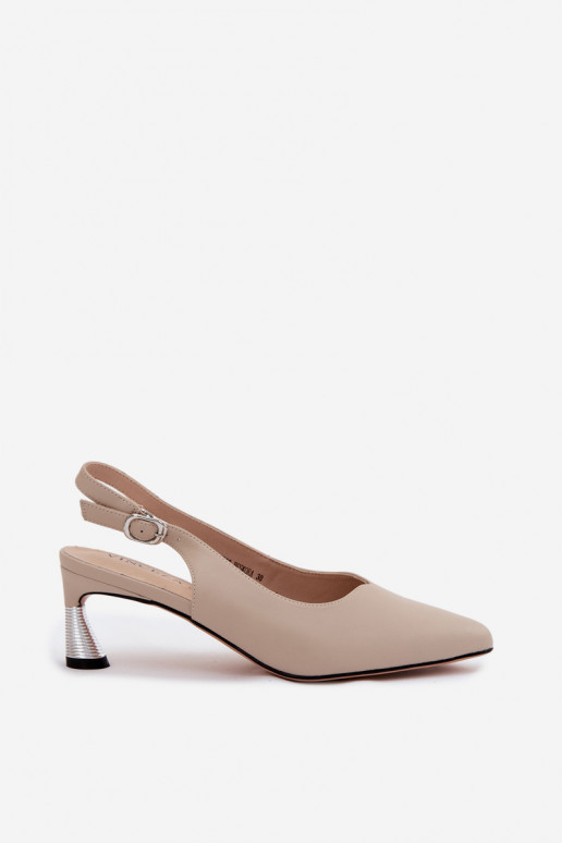 Sandali sabbia per donna con tacco Vinceza 66922