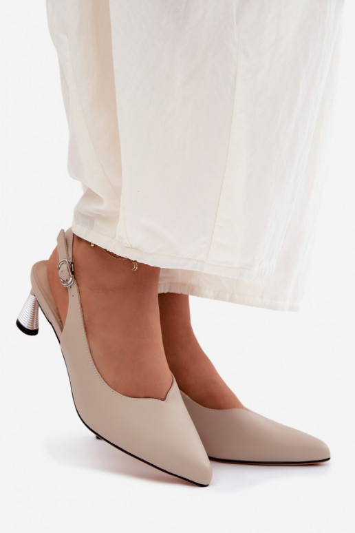 Sandali sabbia per donna con tacco Vinceza 66922