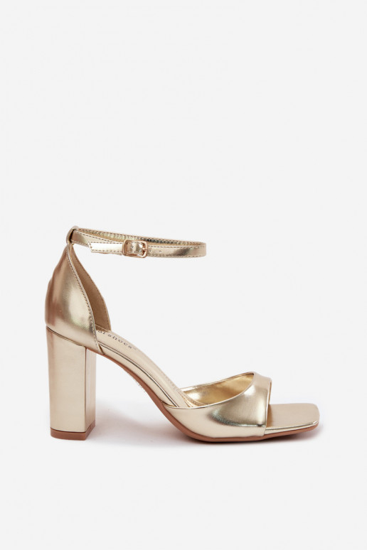 Sandali con tacco alto da donnaImitacji Skóry colore dorato Melvra