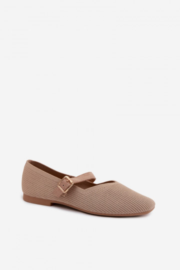 BallerineScarpe a righego Deveterialeu Pasek con fibbie beige Calvra 2