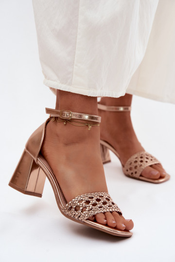 Sandali con tacco alto da donna Con treccia Szampańskie Felena