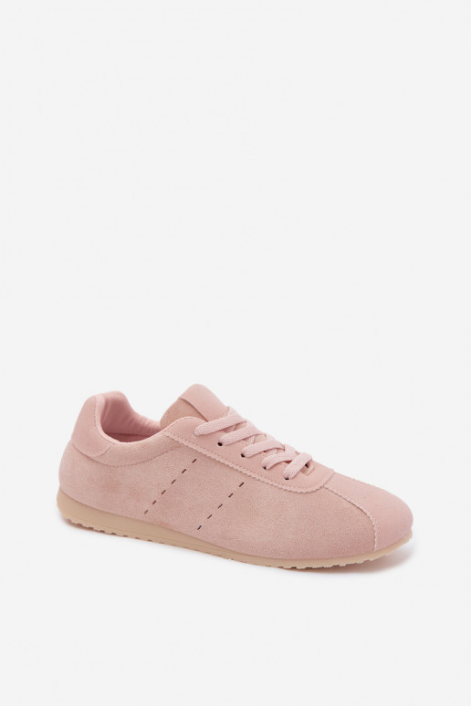 Scarpe modello sneakers Femminilein ecopelle scamosciatau Basso colore rosa Melvelin
