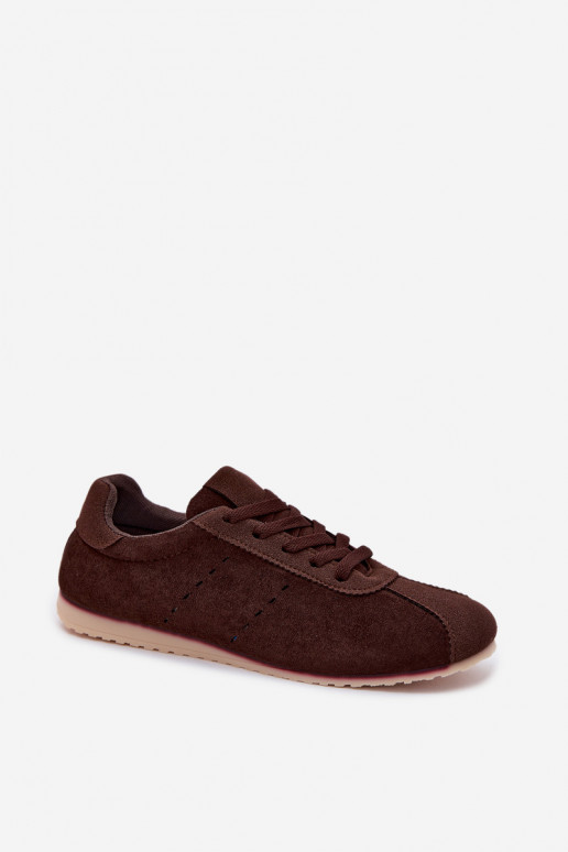 Sneakers marroni in ecopelle scamosciata Melvelin