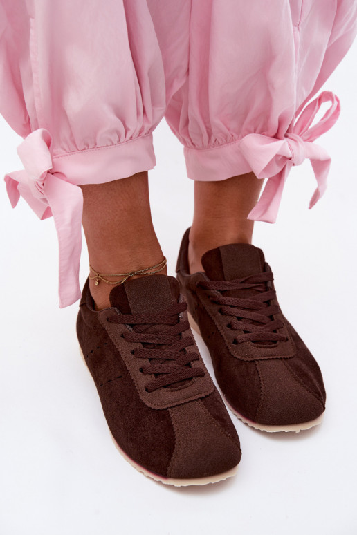 Sneakers marroni in ecopelle scamosciata Melvelin