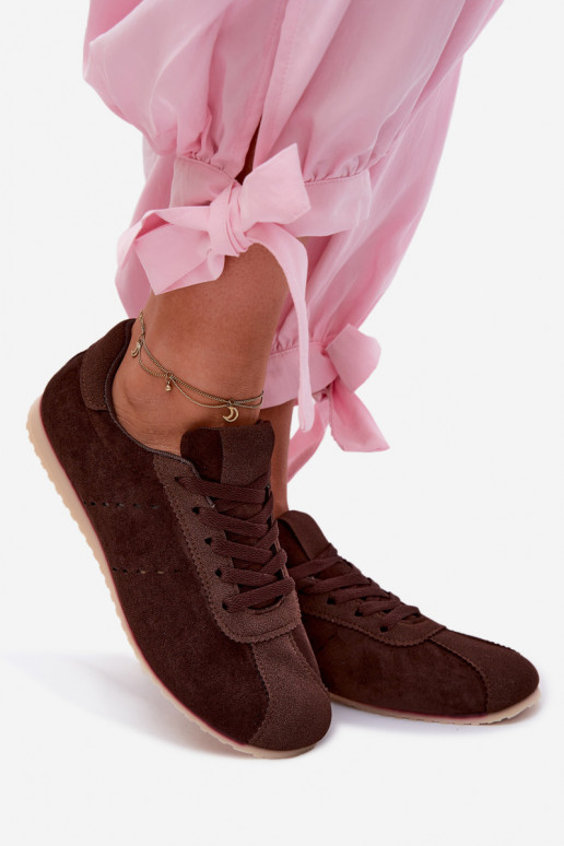 Scarpe modello sneakers Femminilein ecopelle scamosciatau Basso CzekoladoAe Melvelin