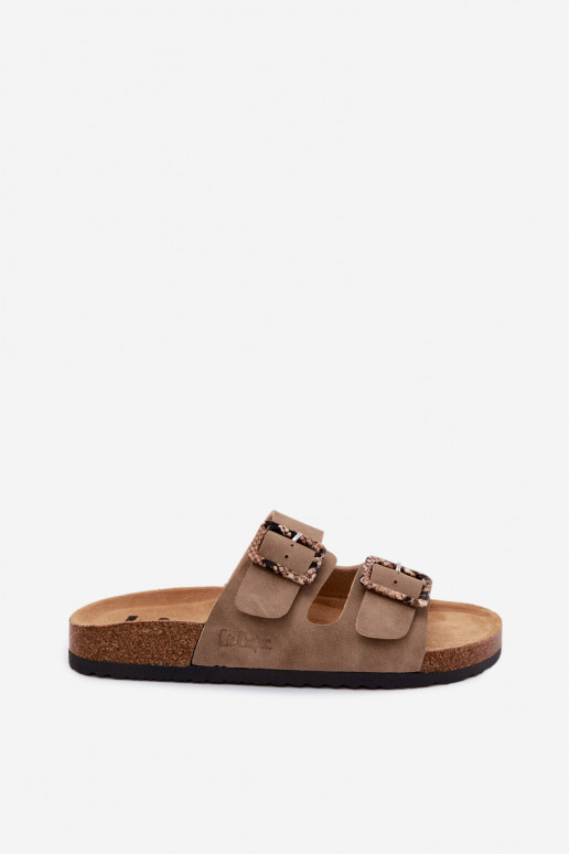 Pantofole da donna con fibbie Lee Cooper LCIN-26-35-4451L colore kaki