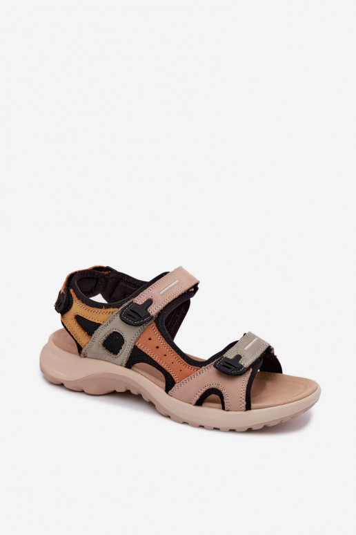 Sandali da donna arancioni e neri in stile sportivo Morenia