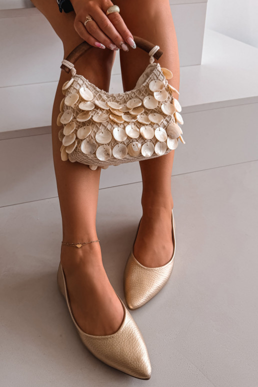 Ballerine in pelle sintetica color oro Nelisa