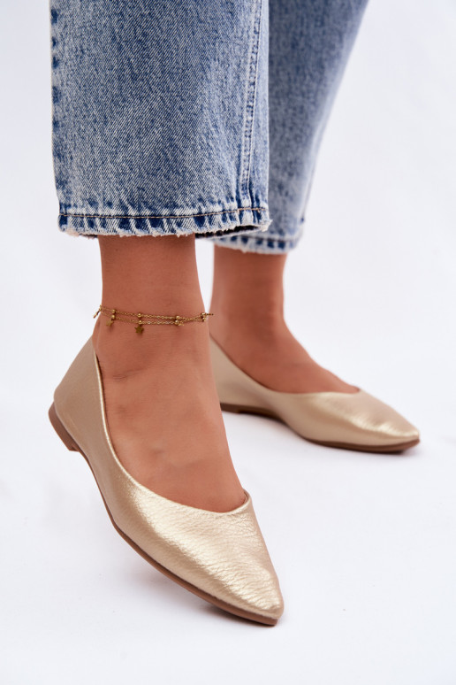 Ballerine in pelle sintetica color oro Nelisa
