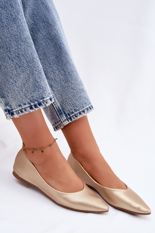 Ballerine in pelle sintetica color oro Nelisa