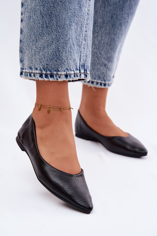 Ballerine in pelle sintetica nere Nelisa