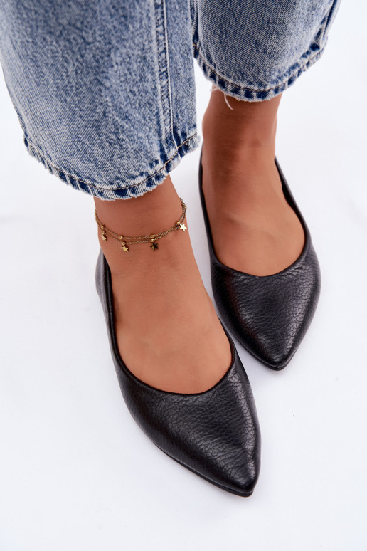 Ballerine in pelle sintetica nere Nelisa