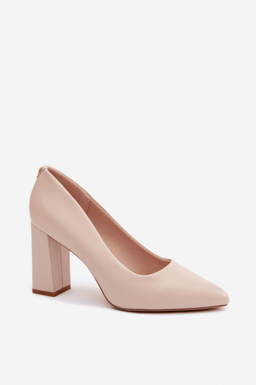 Scarpe con tacco in ecopelle Sergio Leone PB216 color avorio