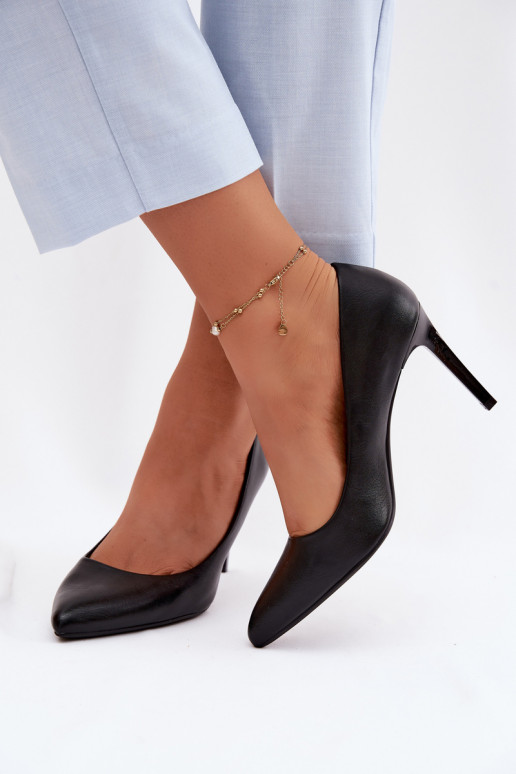 Scarpe con tacco in ecopelle Sergio Leone 1339 nere