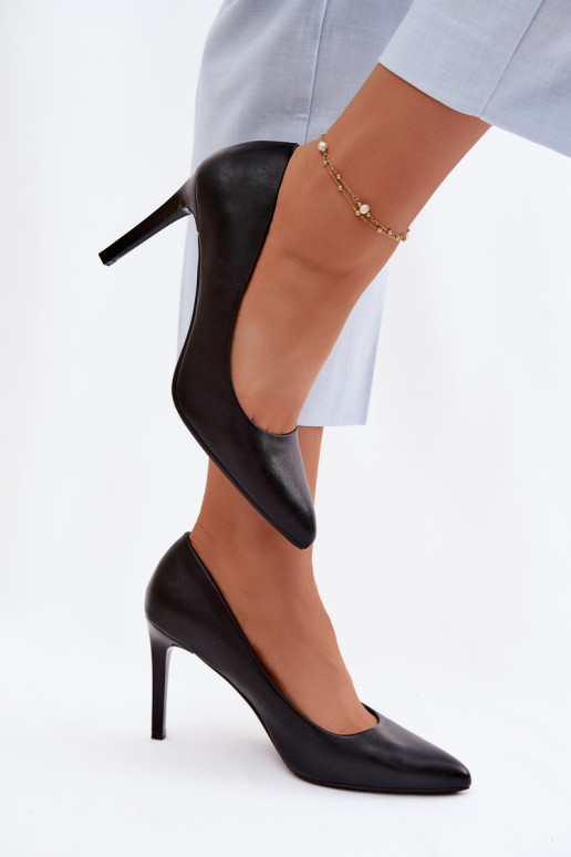 Scarpe con tacco in ecopelle Sergio Leone 1339 nere