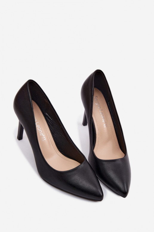 Scarpe con tacco in ecopelle Sergio Leone 1339 nere